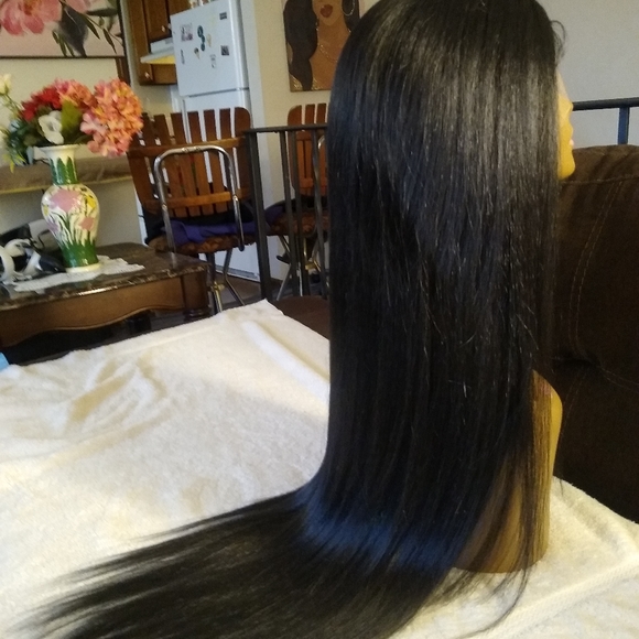 Human hair blend lace front wig - Picture 4 of 11